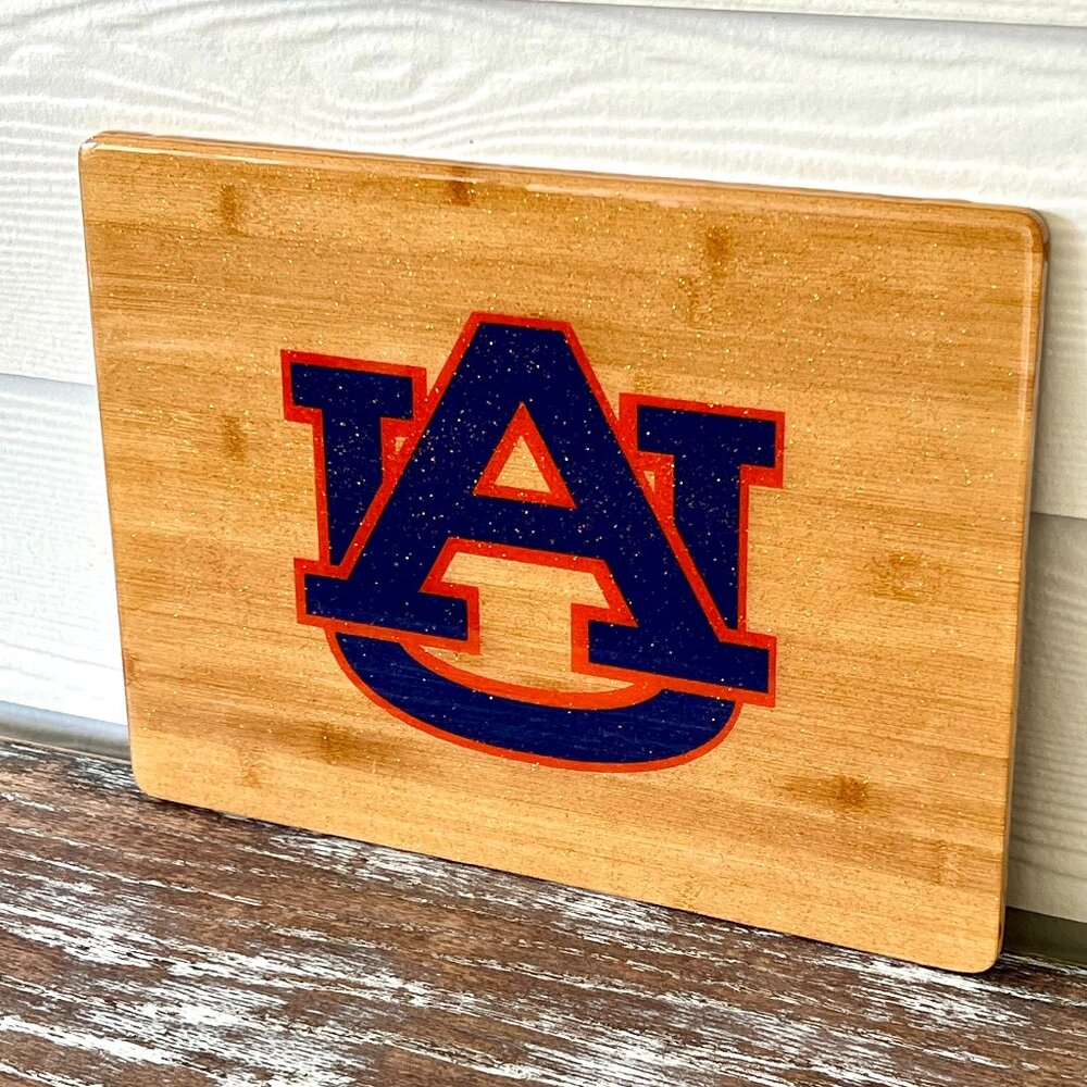 LARGE Auburn Tigers Cutting Board Resin Wood Charcuterie Cheese Gift War Eagle